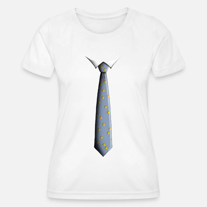 Tie with ducks - Women's Functional T-Shirt - white