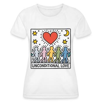 Bedingungslose Liebe - Unconditional Love - Frauen Funktions-T-Shirt - Weiß - Vorne - AI Model Female 172 dark (172cm)