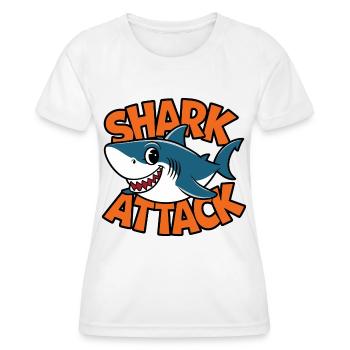 Drôle de requin Attaque de requin Amoureux de la mer - T-shirt sport Femme - blanc - Devant - AI Model Female 172 dark (172cm)