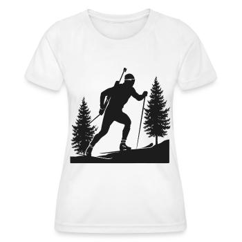 Biathlon Biathlète Sports d’hiver - T-shirt sport Femme - blanc - Devant - AI Model Female 172 dark (172cm)