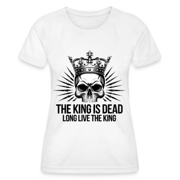 The King is Dead long live the King Statement - Frauen Funktions-T-Shirt - Weiß - Vorne - AI Model Female 172 dark (172cm)