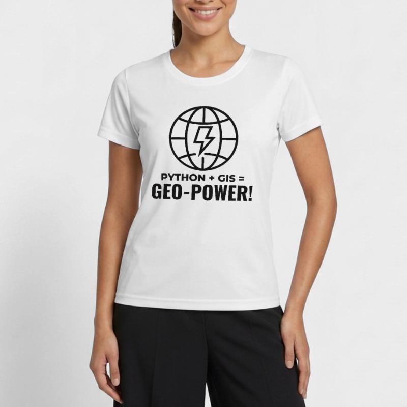 Python GIS Geo-Power Programming Geospatial Women's Functional T-Shirt