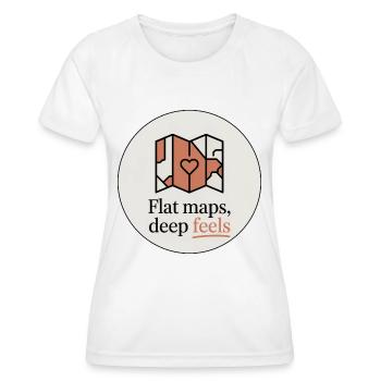 Flat Maps Deep Feels Geography Cartography - Women's Functional T-Shirt - white - Front - AI Model Female 172 dark (172cm)