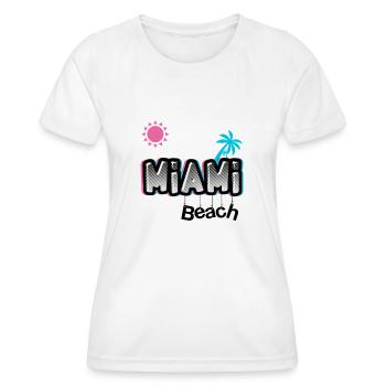 MIAMI Beach rosa / blaues Logo - Frauen Funktions-T-Shirt - Weiß - Vorne - AI Model Female 172 dark (172cm)
