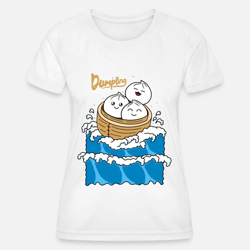 Dumpling in the Wave - Women's Functional T-Shirt - white
