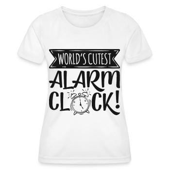 World's Cutest Alarm Clock - Women's Functional T-Shirt - white - Front - AI Model Female 172 dark (172cm)