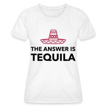 La réponse est Tequila - T-shirt sport Femme - blanc - Devant - AI Model Female 172 dark (172cm)