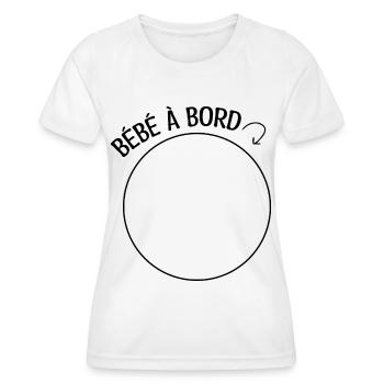 bébé à bord (pied) - T-shirt sport Femme - blanc - Devant - AI Model Female 172 dark (172cm)