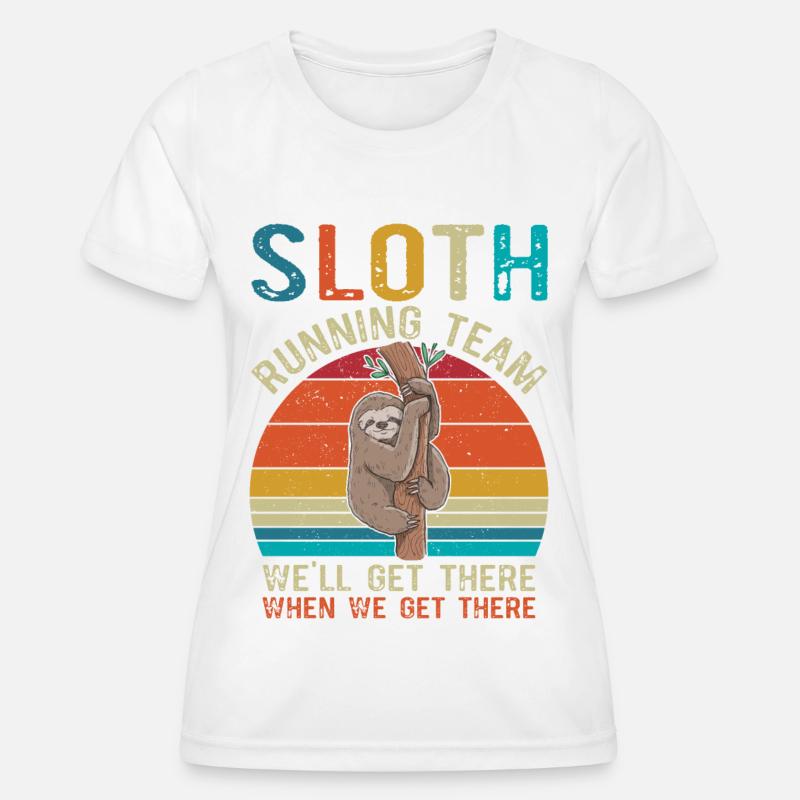 Funny Sloth Running Team - Women's Functional T-Shirt - white