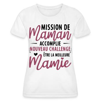 Mission De Maman Accomplie Mamie Annonce Grossesse - T-shirt sport Femme - blanc - Devant - AI Model Female 172 dark (172cm)