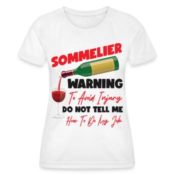 Dégustation de vin de sommelier - T-shirt sport Femme - blanc - Devant - AI Model Female 172 dark (172cm)