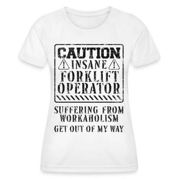 Certified Forklift Truck Operator - Women's Functional T-Shirt - white - Front - AI Model Female 172 dark (172cm)
