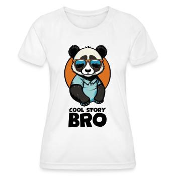 Cooler Panda "Cool Story Bro" mit Sonnenbrille - Frauen Funktions-T-Shirt - Weiß - Vorne - AI Model Female 172 dark (172cm)