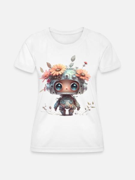 Liebliches Roboter-Mädchen - Frauen Funktions-T-Shirt - Weiß