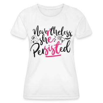 Feminist Nevertheless She - Frauen Funktions-T-Shirt - Weiß - Vorne - AI Model Female 172 dark (172cm)