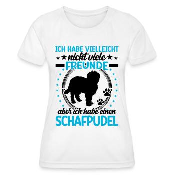 Schafpudel ist mein Freund Hütepudel - Frauen Funktions-T-Shirt - Weiß - Vorne - AI Model Female 172 dark (172cm)