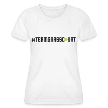 Funny Tennis Player Racket - Frauen Funktions-T-Shirt - Weiß - Vorne - AI Model Female 172 dark (172cm)