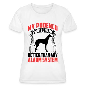 Podenco beschützt mich Windhund Podenco - Frauen Funktions-T-Shirt - Weiß - Vorne - AI Model Female 172 dark (172cm)