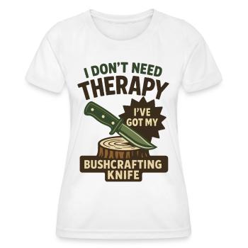 Prepper Survival Bushcrafting Knife Therapy - T-shirt sport Femme - blanc - Devant - AI Model Female 172 dark (172cm)