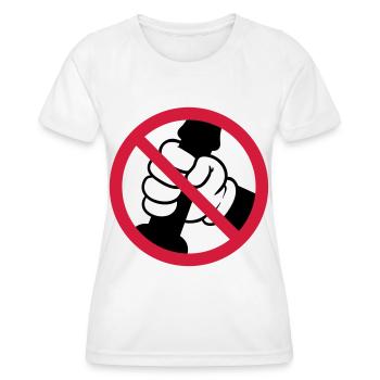 Poster, Stag night, jerking off forbidden - Women's Functional T-Shirt - white - Front - AI Model Female 172 dark (172cm)
