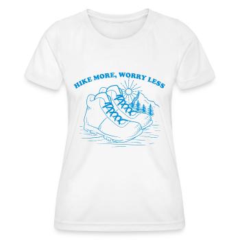 RANDONNÉE PLUS DE SOUCIS MOINS - T-shirt sport Femme - blanc - Devant - AI Model Female 172 dark (172cm)