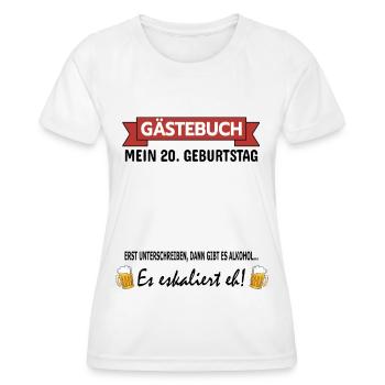 20 Geburtstag Junge Mädchen Party Gästebuch Lustig - Frauen Funktions-T-Shirt - Weiß - Vorne - AI Model Female 172 dark (172cm)