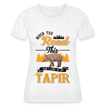 Tapir Lowland Tapir Tapirdae Tapir - T-shirt sport Femme - blanc - Devant - AI Model Female 172 dark (172cm)