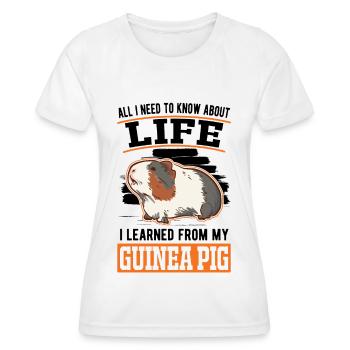 Guinea Pig Gift Guinea Pig Guinea Pig - Women's Functional T-Shirt - white - Front - AI Model Female 172 dark (172cm)