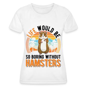 Propriétaire de hamster Golden Hamster Hamster - T-shirt sport Femme - blanc - Devant - AI Model Female 172 dark (172cm)