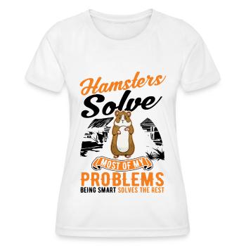 Hamster propriétaire Hamster doré hamster - T-shirt sport Femme - blanc - Devant - AI Model Female 172 dark (172cm)