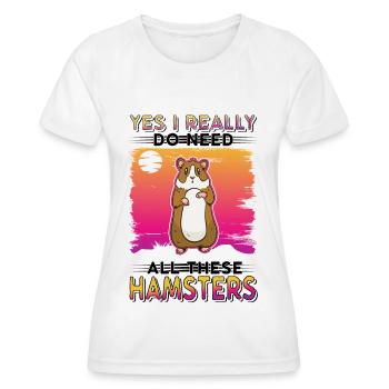 Hamster Hamster Roue Golden Hamster Hamster - T-shirt sport Femme - blanc - Devant - AI Model Female 172 dark (172cm)