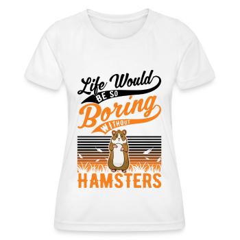 Hamster propriétaire Hamster doré hamster - T-shirt sport Femme - blanc - Devant - AI Model Female 172 dark (172cm)