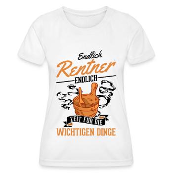 Sauna Rentner Saunieren Opa Saunagänger - Frauen Funktions-T-Shirt - Weiß - Vorne - AI Model Female 172 dark (172cm)