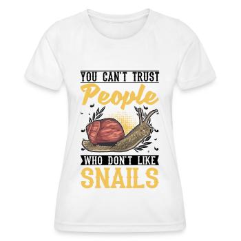 Schnecke Geschenk Weinbergschnecke - Frauen Funktions-T-Shirt - Weiß - Vorne - AI Model Female 172 dark (172cm)