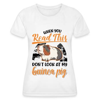 Cochon d’Inde Cadeau Cochon d’Inde - T-shirt sport Femme - blanc - Devant - AI Model Female 172 dark (172cm)