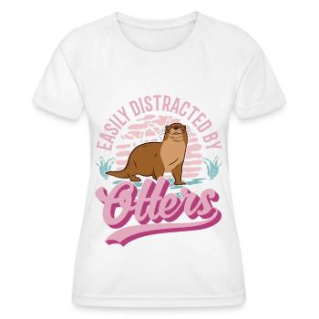 Facilement distrait par les loutres Loutre Loutre Loutre Loutre - T-shirt sport Femme - blanc - Devant - AI Model Female 172 dark (172cm)