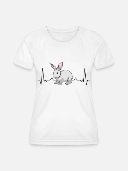 Kaninchen Herzschlag Hase - Frauen Funktions-T-Shirt - Weiß