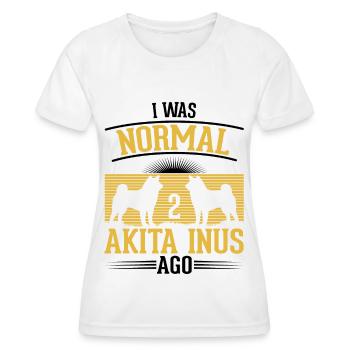 J’étais normal il y a 2 Akita Inus - T-shirt sport Femme - blanc - Devant - AI Model Female 172 dark (172cm)