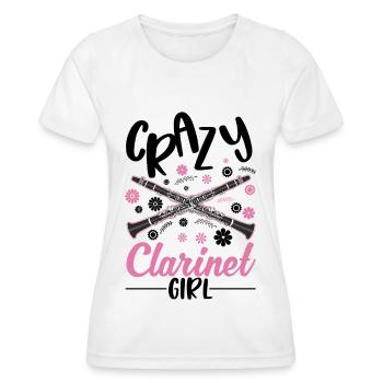 Clarinette Clarinette Clarinette Clarinettiste - T-shirt sport Femme - blanc - Devant - AI Model Female 172 dark (172cm)