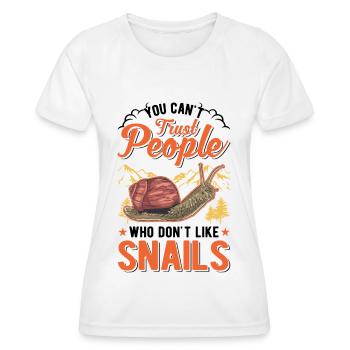 Schnecke Geschenk Weinbergschnecke - Frauen Funktions-T-Shirt - Weiß - Vorne - AI Model Female 172 dark (172cm)