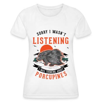 Porc-épic Cadeau Porc-épic - T-shirt sport Femme - blanc - Devant - AI Model Female 172 dark (172cm)