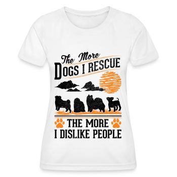 Hunderettung Straßenhund - Frauen Funktions-T-Shirt - Weiß - Vorne - AI Model Female 172 dark (172cm)