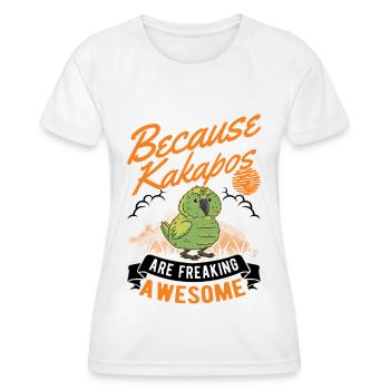 Perroquet de nuit d’oiseau Kakapo - T-shirt sport Femme - blanc - Devant - AI Model Female 172 dark (172cm)