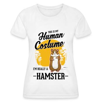 Hamster Kostüm Hamsterrad Goldhamster - Frauen Funktions-T-Shirt - Weiß - Vorne - AI Model Female 172 dark (172cm)