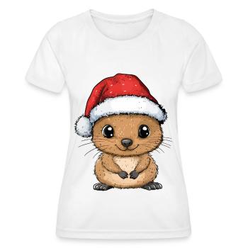 Quokka Christmas Sweet Cute Xmas Christmassy - Women's Functional T-Shirt - white - Front - AI Model Female 172 dark (172cm)