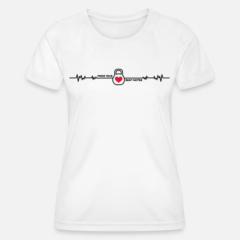 Kettlebell Heartbeat Sport Functional Training - Women's Functional T-Shirt - white