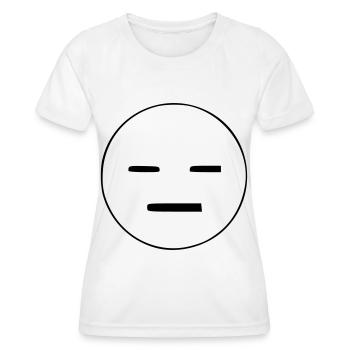 Emoji esquisse sans émotion noir - T-shirt sport Femme - blanc - Devant - AI Model Female 172 dark (172cm)