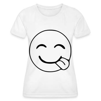 Emoji Hunger Skizze schwarz - Frauen Funktions-T-Shirt - Weiß - Vorne - AI Model Female 172 dark (172cm)