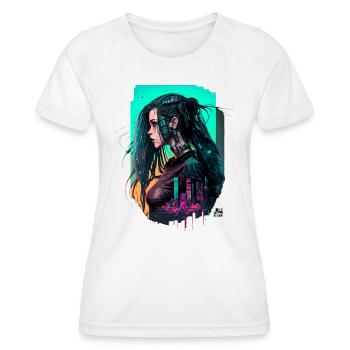 Illustration numérique à la mode d’une femme intrépide - T-shirt sport Femme - blanc - Devant - AI Model Female 172 dark (172cm)