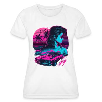 80er Jahre Mädchen - Frauen Funktions-T-Shirt - Weiß - Vorne - AI Model Female 172 dark (172cm)